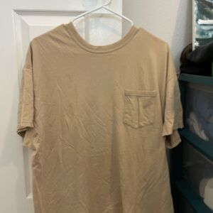 Hanes Men's Beige Short Sleeve Tee